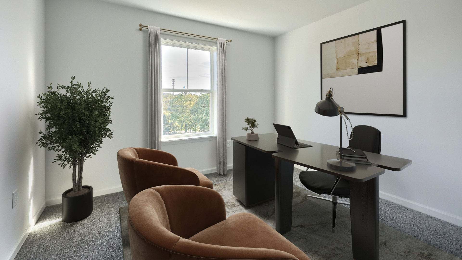 Bedroom Turned Study in Copper Ridge Townhomes by Landmark Homes