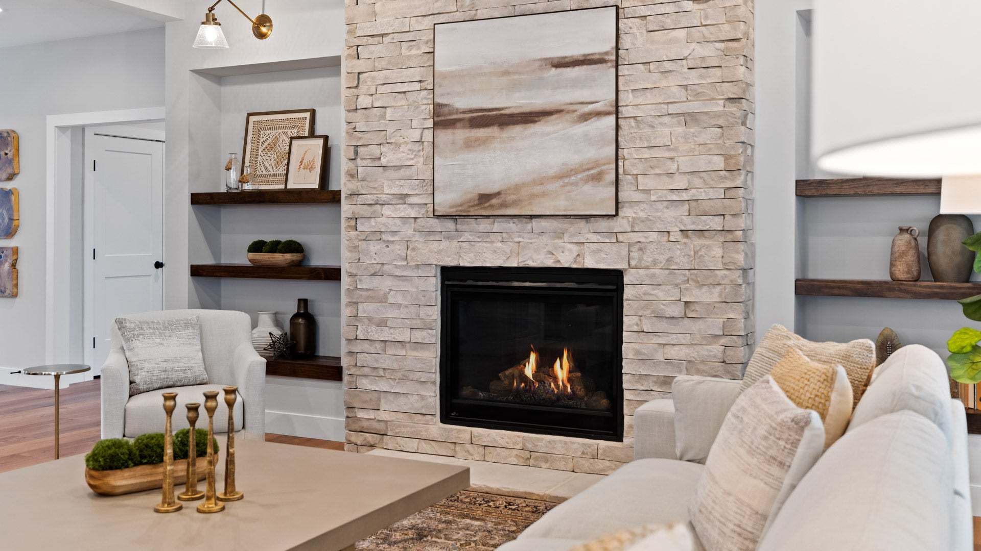 Fireplace in the Logan Model Home at Fox Bend in Lebanon PA