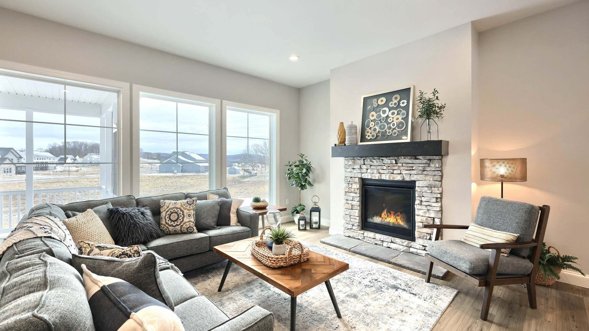 Family Room in the Kingston Floor Plan by Landmark Homes in Hawk Valley Estates