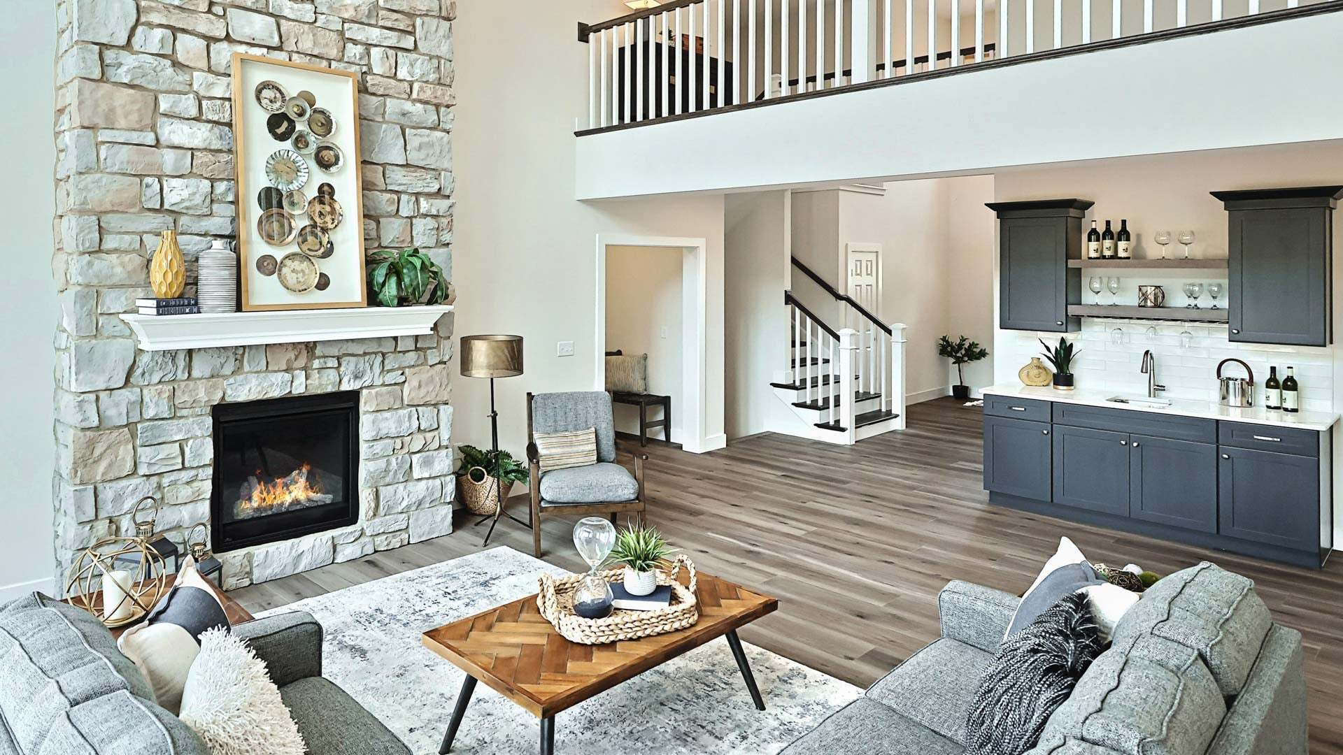 2-Story Great Room in the Sullivan Floor Plan by Landmark Homes in Hawk Valley Estates