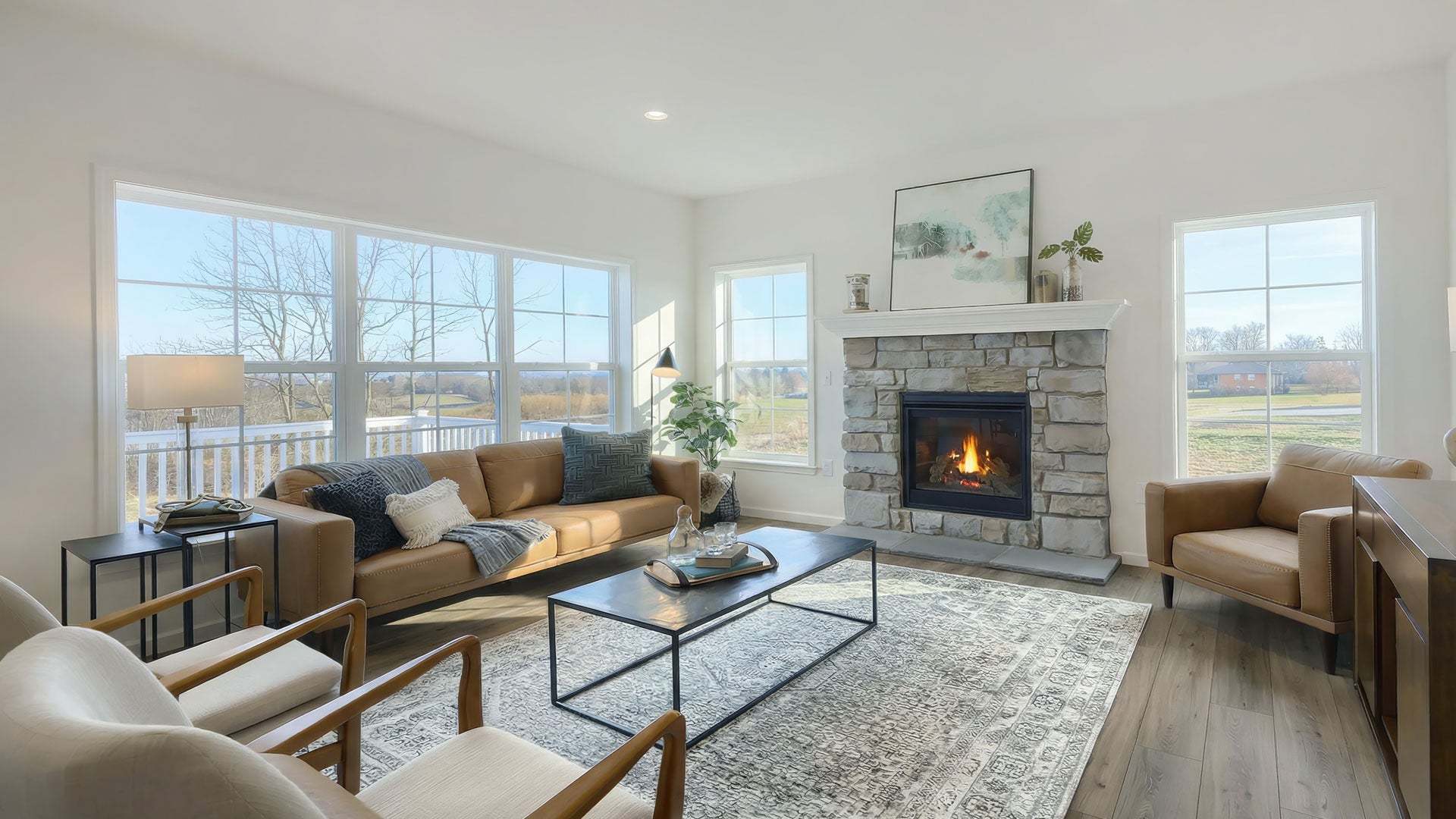 Darien New Home Plan Living Room Design