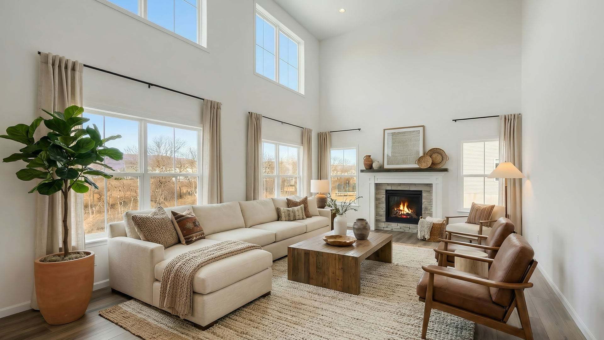 2-Story Great Room in the Amberbrook Floor Plan by Landmark Homes in Mountain View Estates