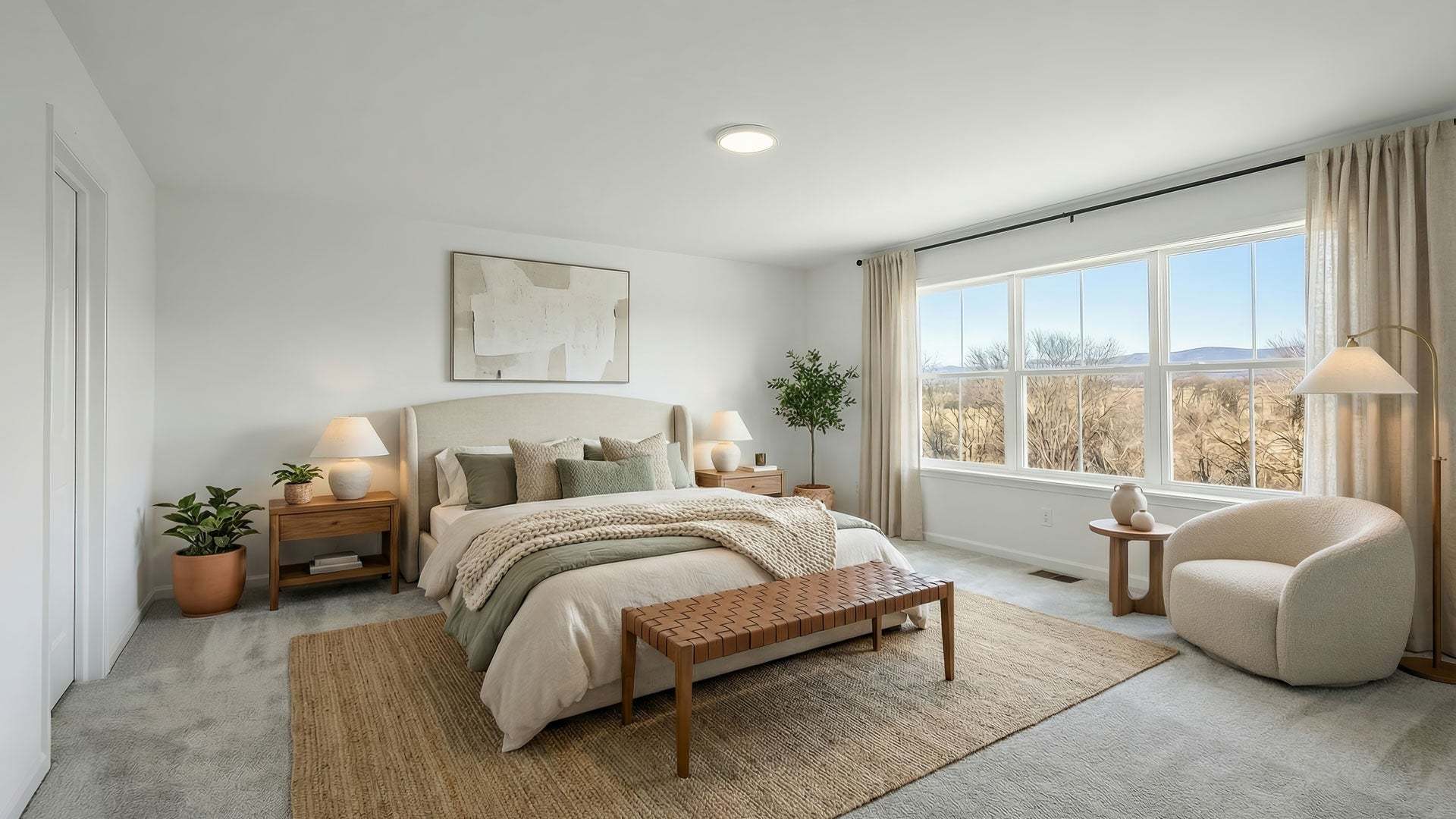 Primary Bedroom in the Amberbrook Custom Home in Carlisle PA