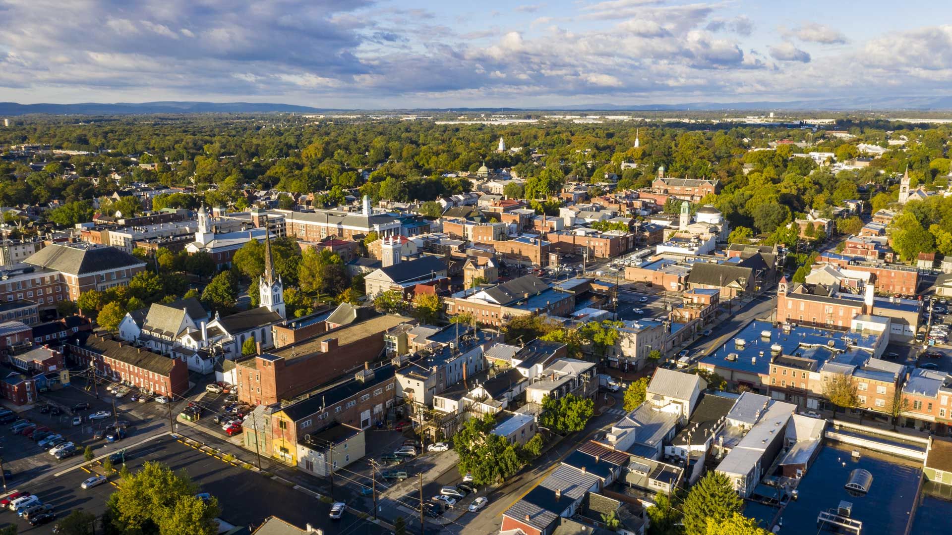 Aerial View of Carlisle in Cumberland County PA
