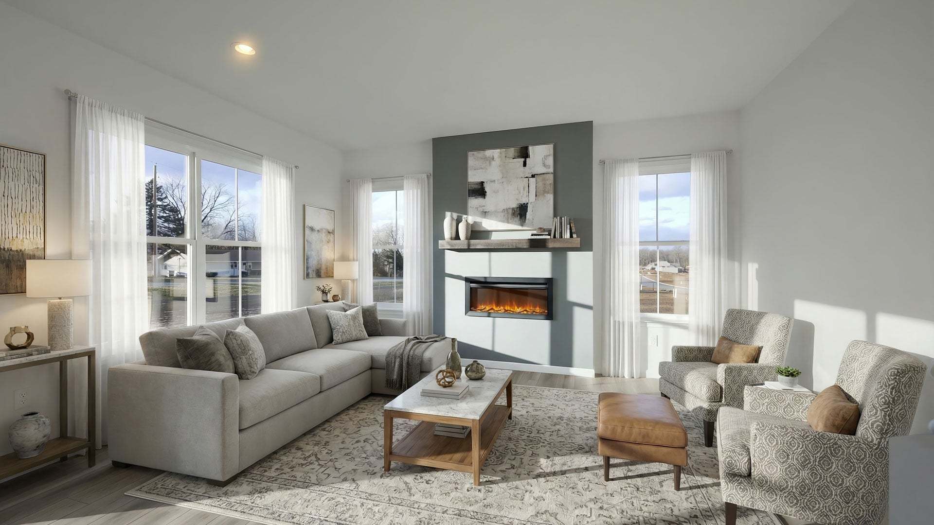 Living Room of the Huntington New Home Plan by Landmark Homes of PA