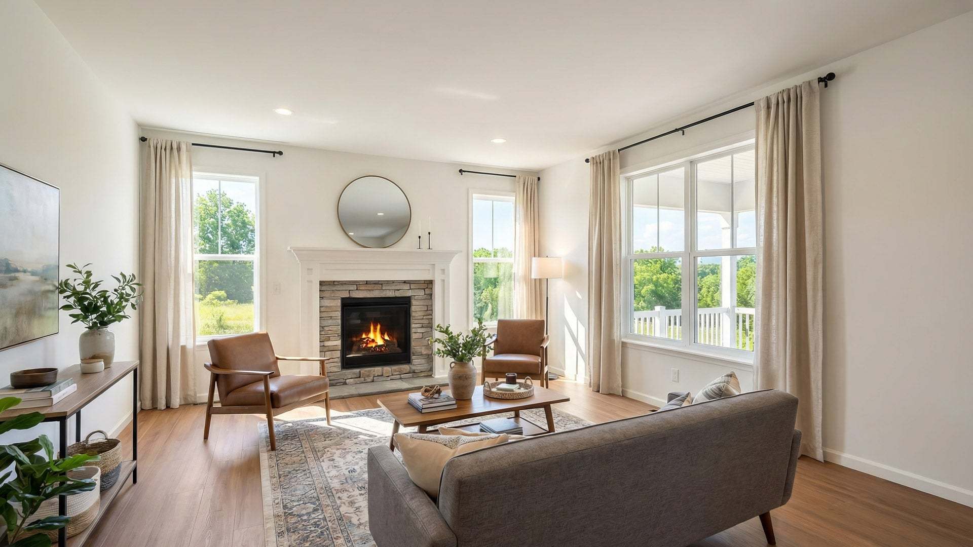 Bright Family Room in Lawrence New Home Plan by Landmark Homes