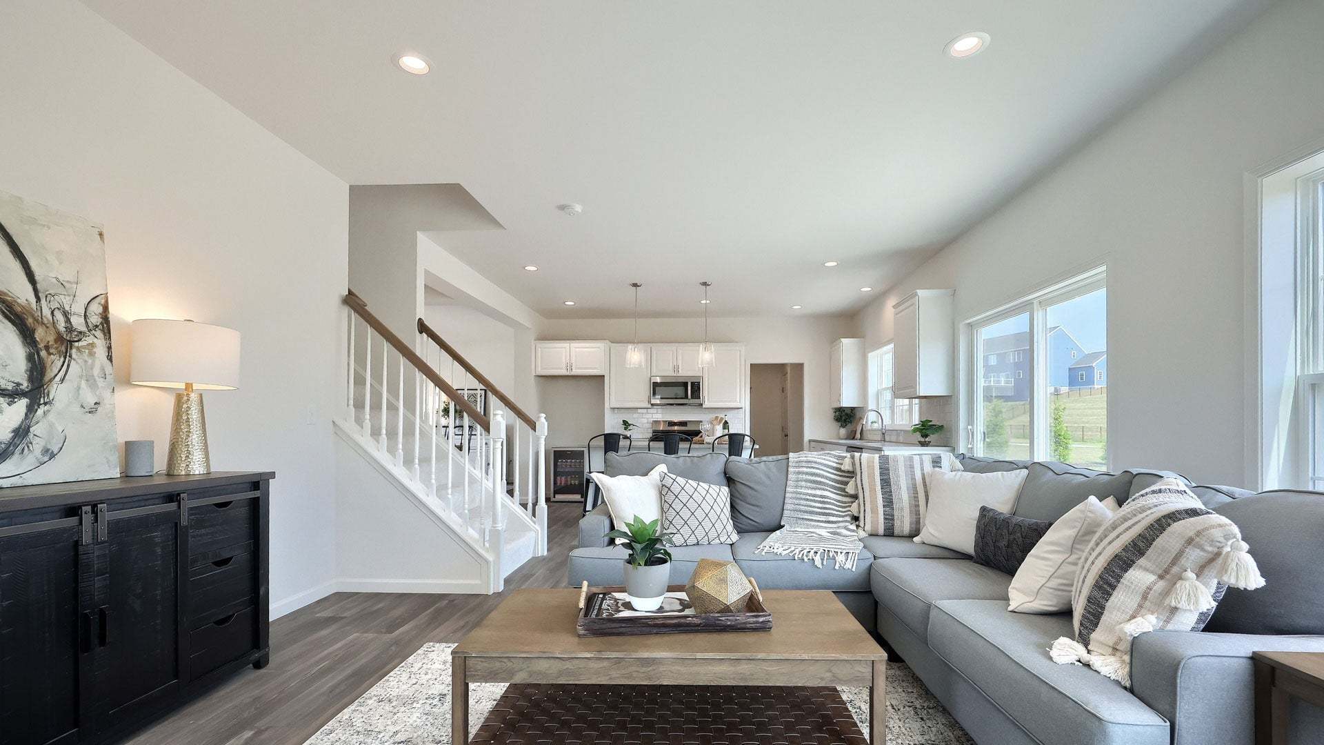 Interior of a New Home in PA with Open Living Room and Kitchen