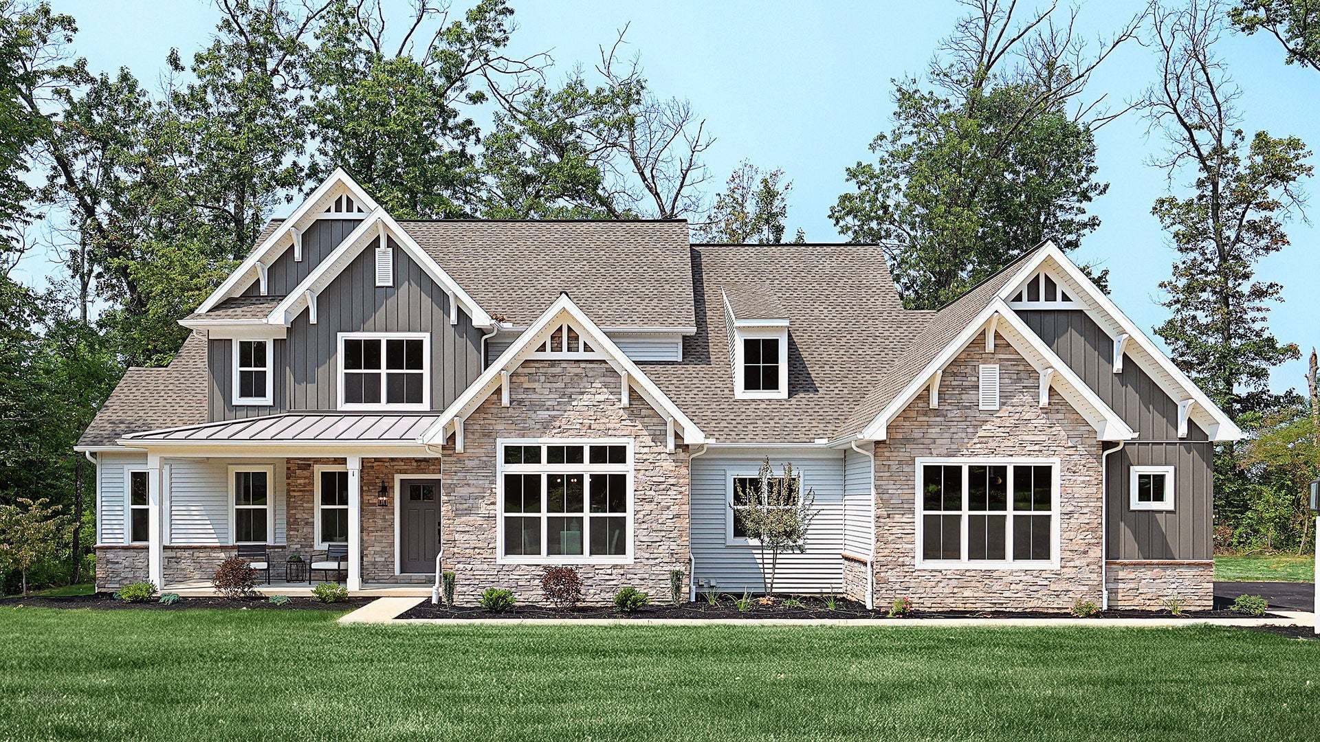 Exterior of the Callahan Luxury New Home with Side Entry Garage