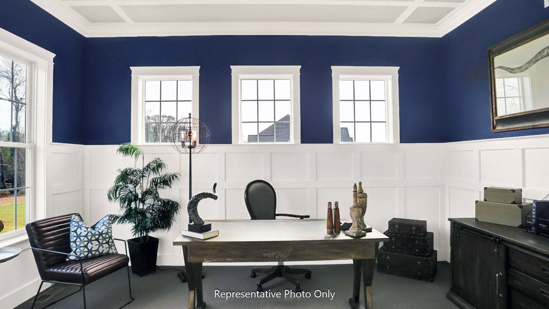 Home Office with Wainscoting