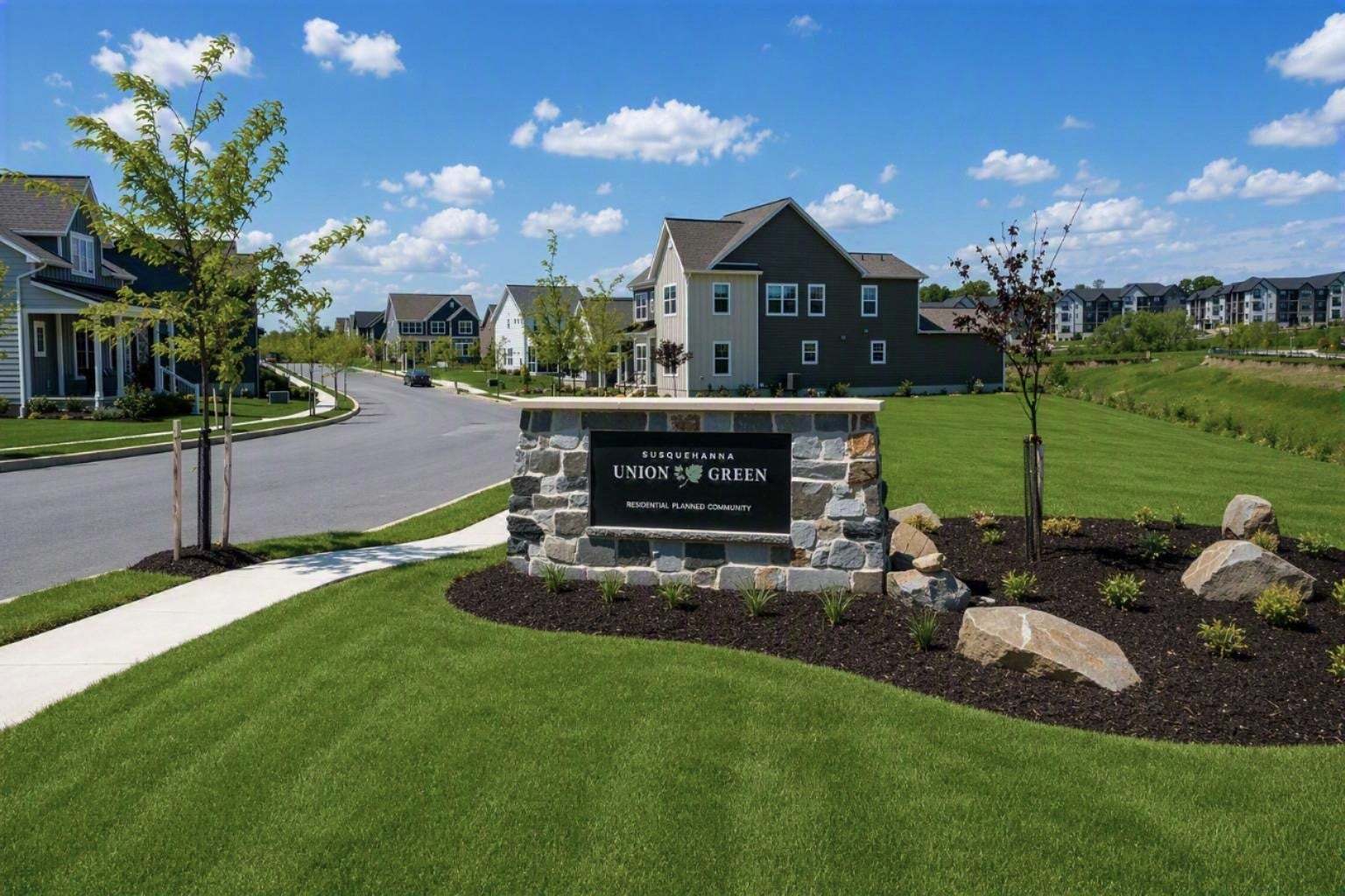 Susquehanna Union Green New Home Community Entrance Sign