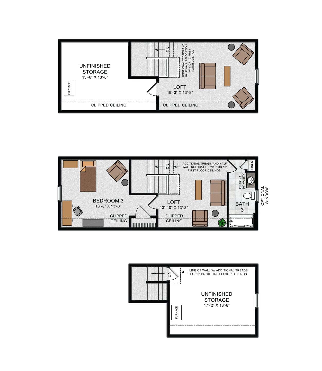 Optional Second Floor Layouts