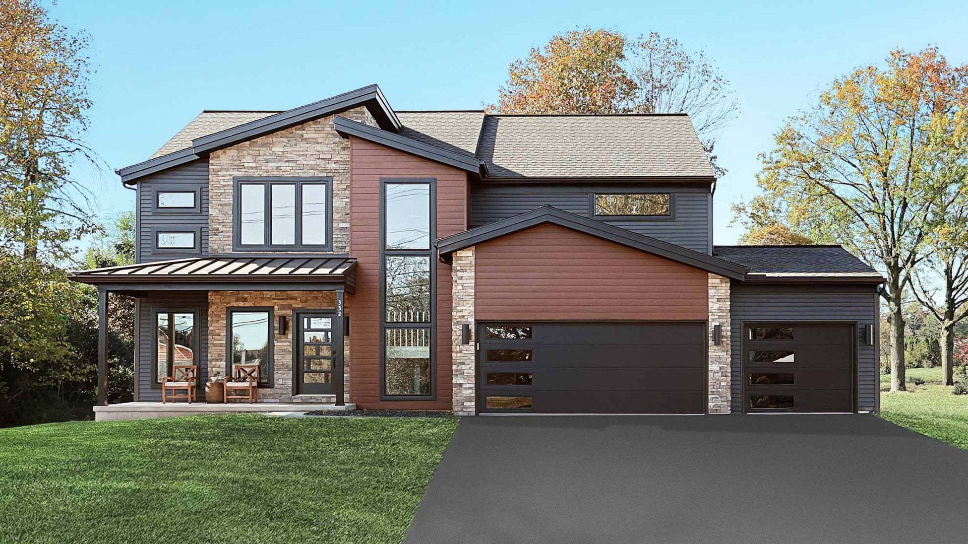 Contemporary Charlotte New Home Exterior