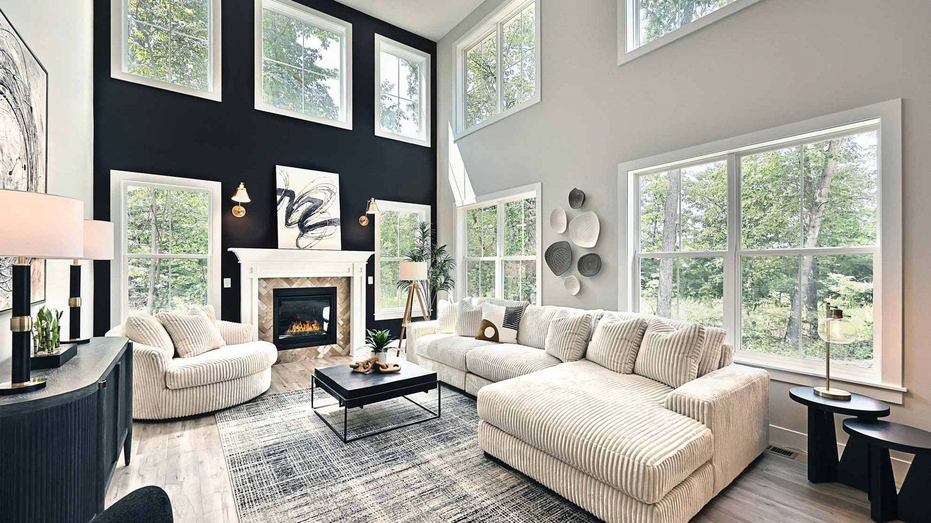 2-Story Windows and Custom Accent Wall