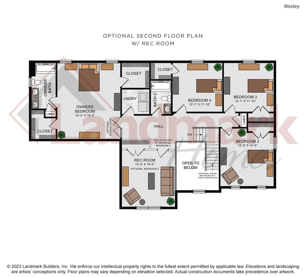 Optional Second Floor Layout
