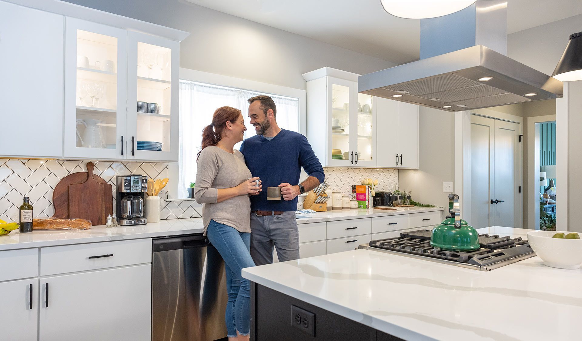 Couple Enjoying Coffee in their New Home