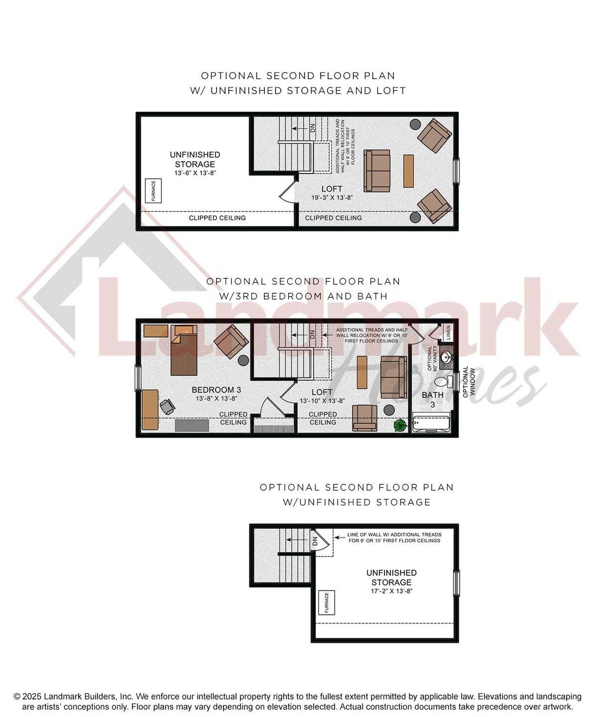 Optional Second Floor Layouts