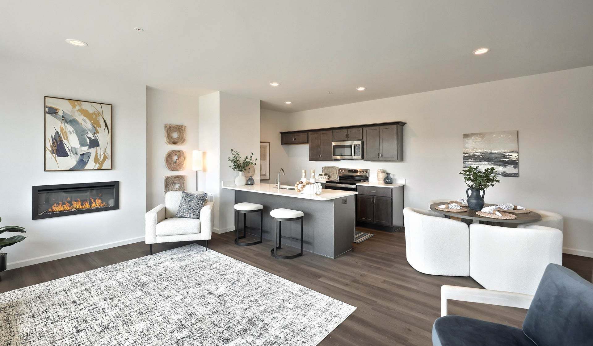 Living Room and Kitchen in Quincy Townhome in Elizabethtown PA