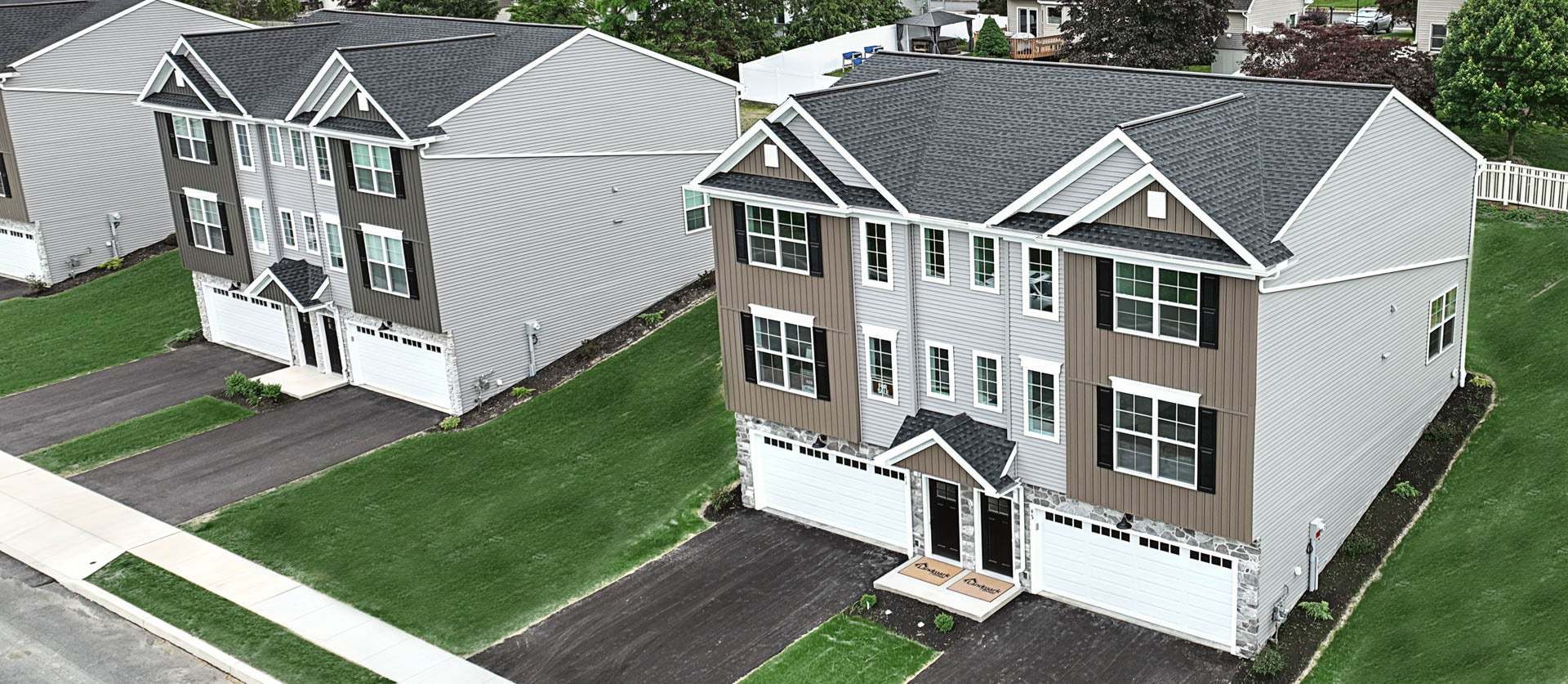 The Linden Duplex Exterior at The Village at North Ridge New Home Community in Carlisle PA