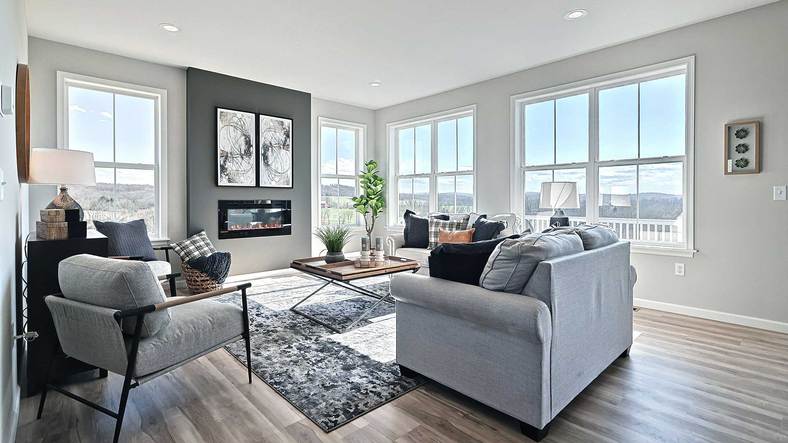 The Charlotte Model Living Room in Lebanon's Copper Ridge New Home Community