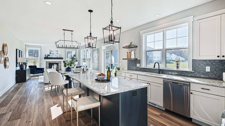 Open Floor Plan with Kitchen, Dining, and Living Rooms