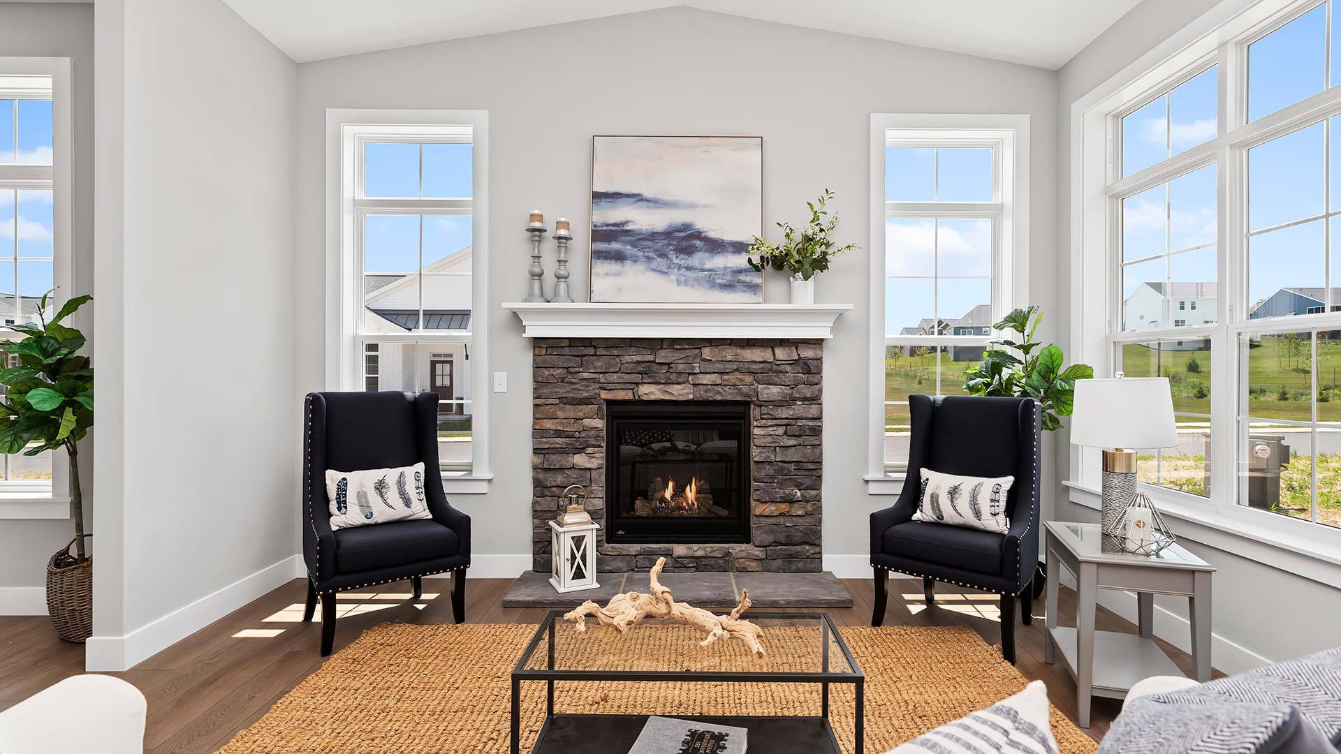 Living Room Interior Design in a New Duplex in Lebanon PA