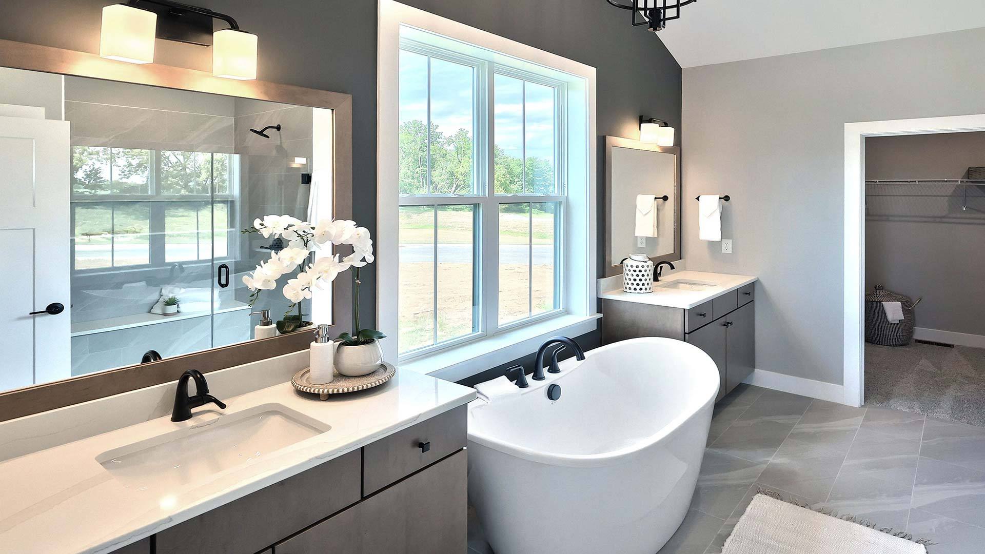 Luxury Primary Bathroom in the Westbrooke New Home in Lebanon PA