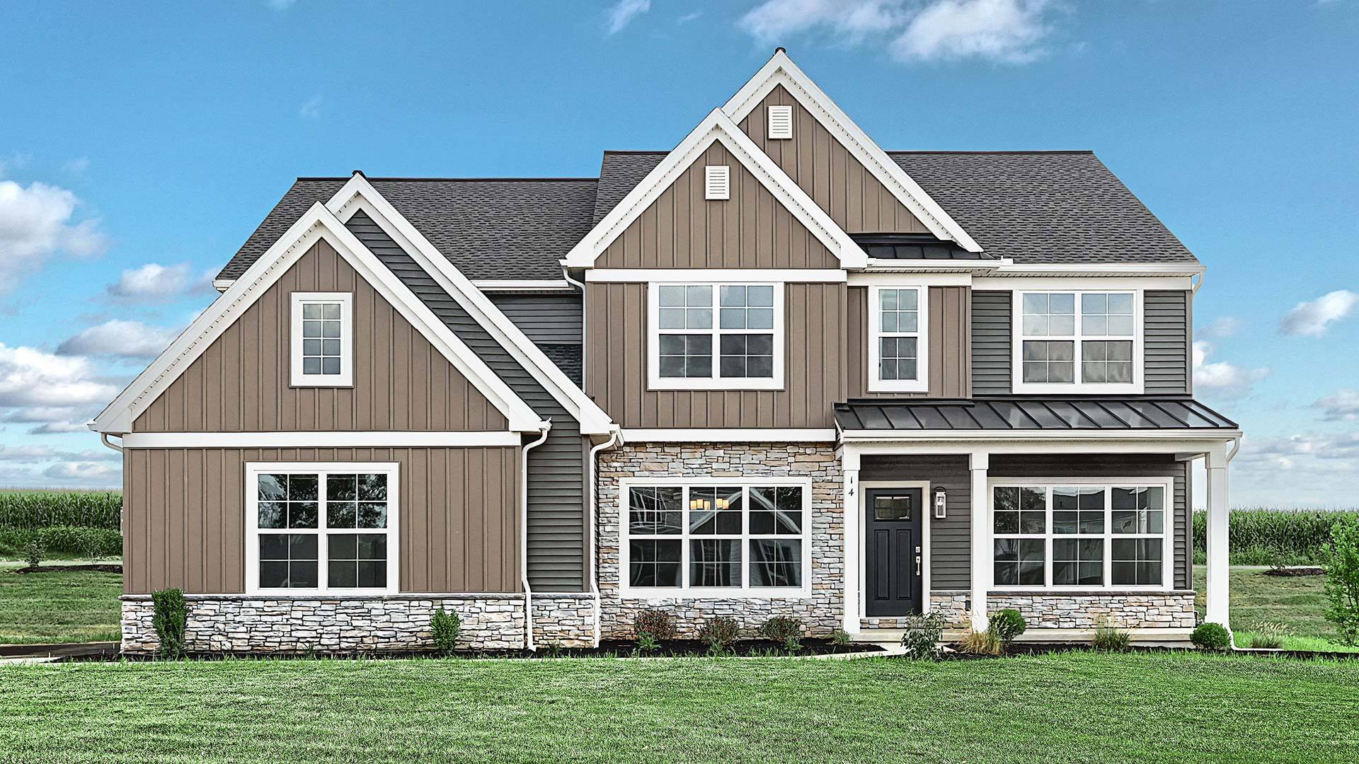 New Home Exterior of a Kingston Model in Fox Bend in Lebanon PA