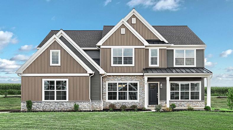New Home Exterior of a Kingston Model in Fox Bend in Lebanon PA