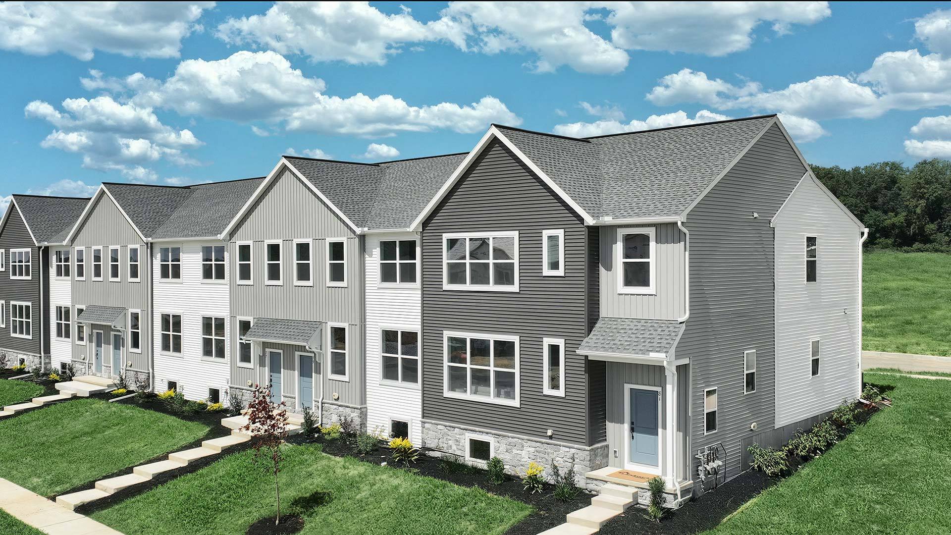Exterior of New Townhome Building in Meridian Heights Townhome Community in Elizabethtown PA