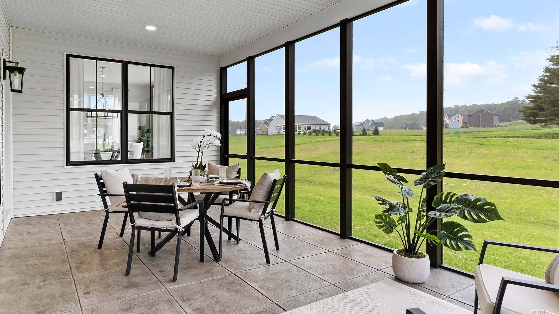 Screened-In Porch at Hawk Valley Estates New Home Community in Lancaster County PA