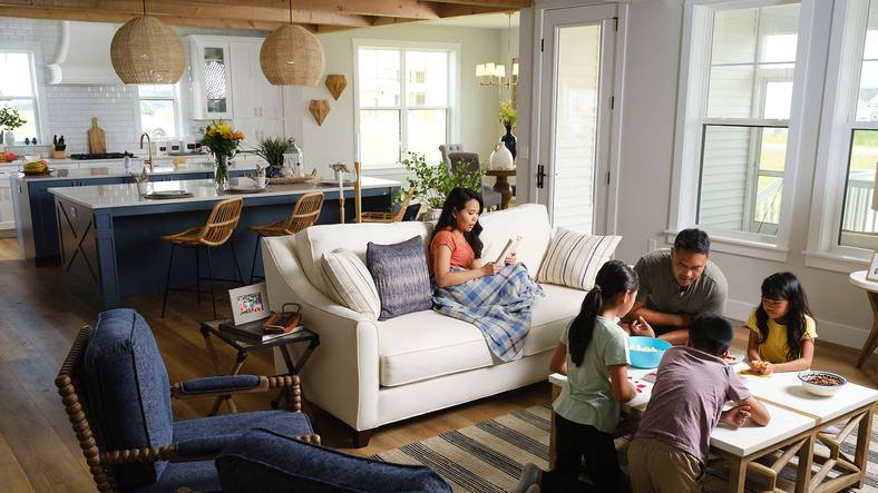 Family Enjoying New Home by Landmark Homes