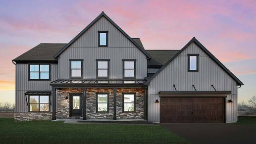 Exterior of the Silverbrooke Custom Home Design by Landmark Homes in Lebanon PA
