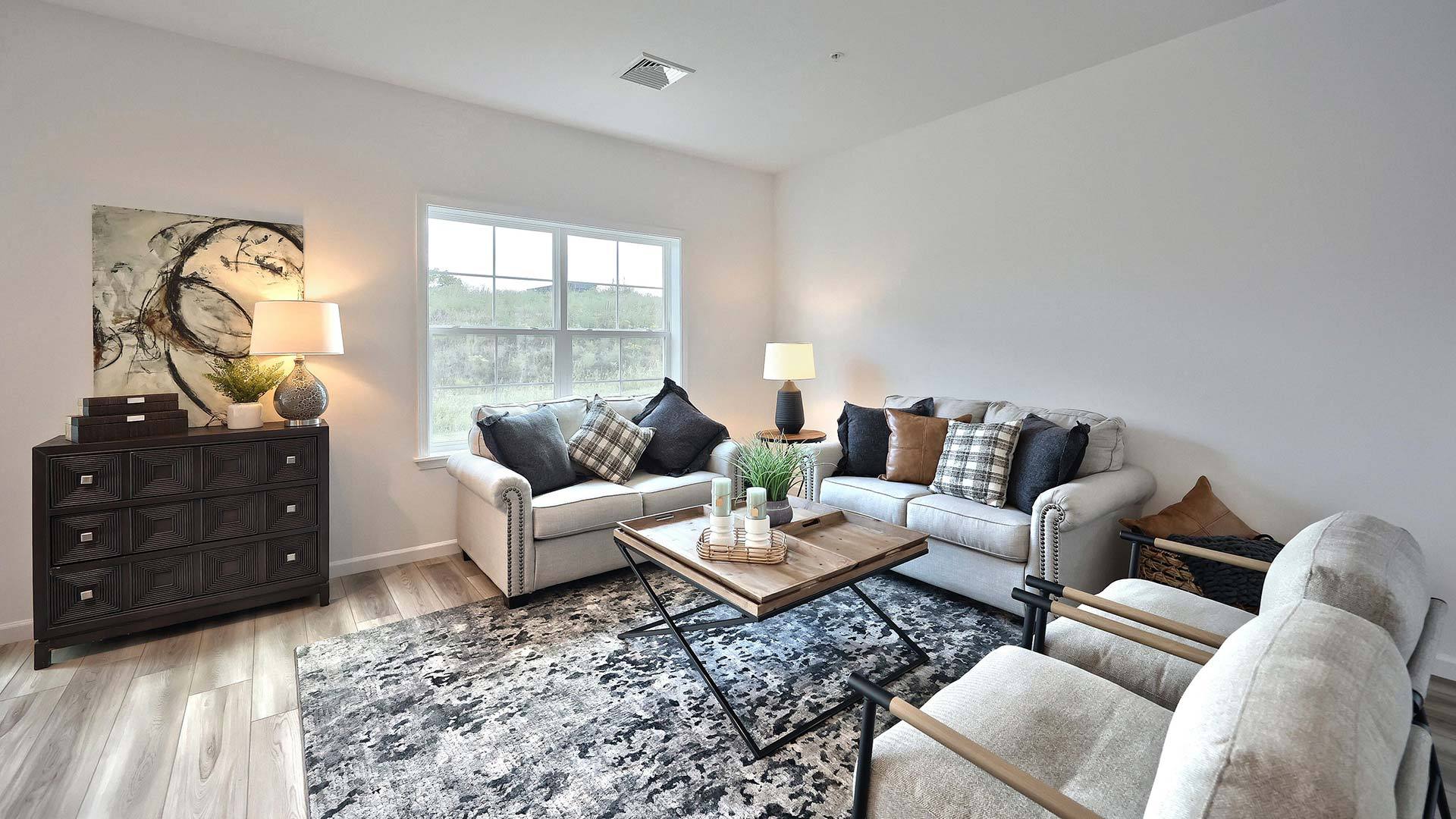 Living Room in New Townhome in Harrisburg at The Townes at Briar Creek