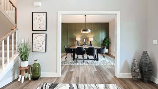 Entryway and Dining Room of New Construction Home PA