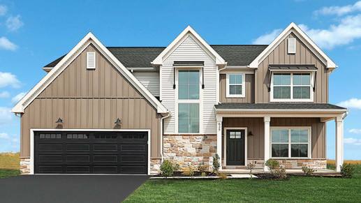 Charlotte New Home Exterior in Summer Layne New Home Community