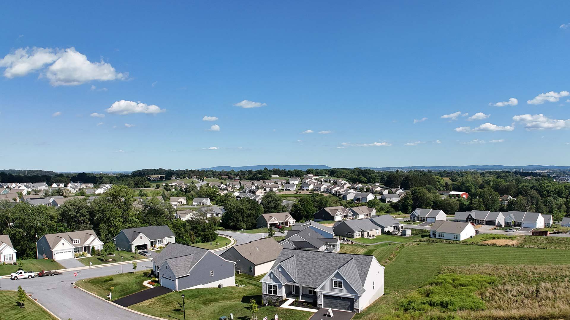 Aerial View of 55 and Older Community of The Crossings at Sweetbriar in Lebanon PA