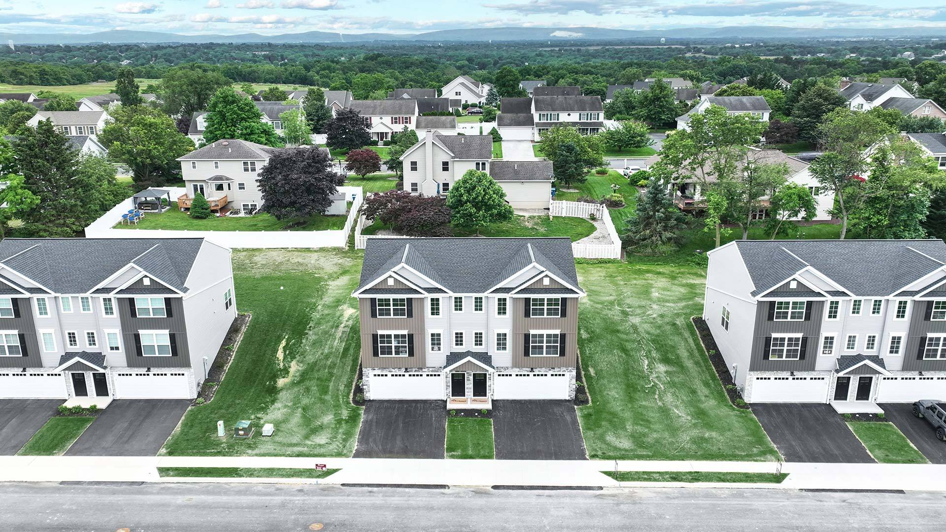 Aerial View of The Village at North Ridge New Duplex Community in Carlisle PA
