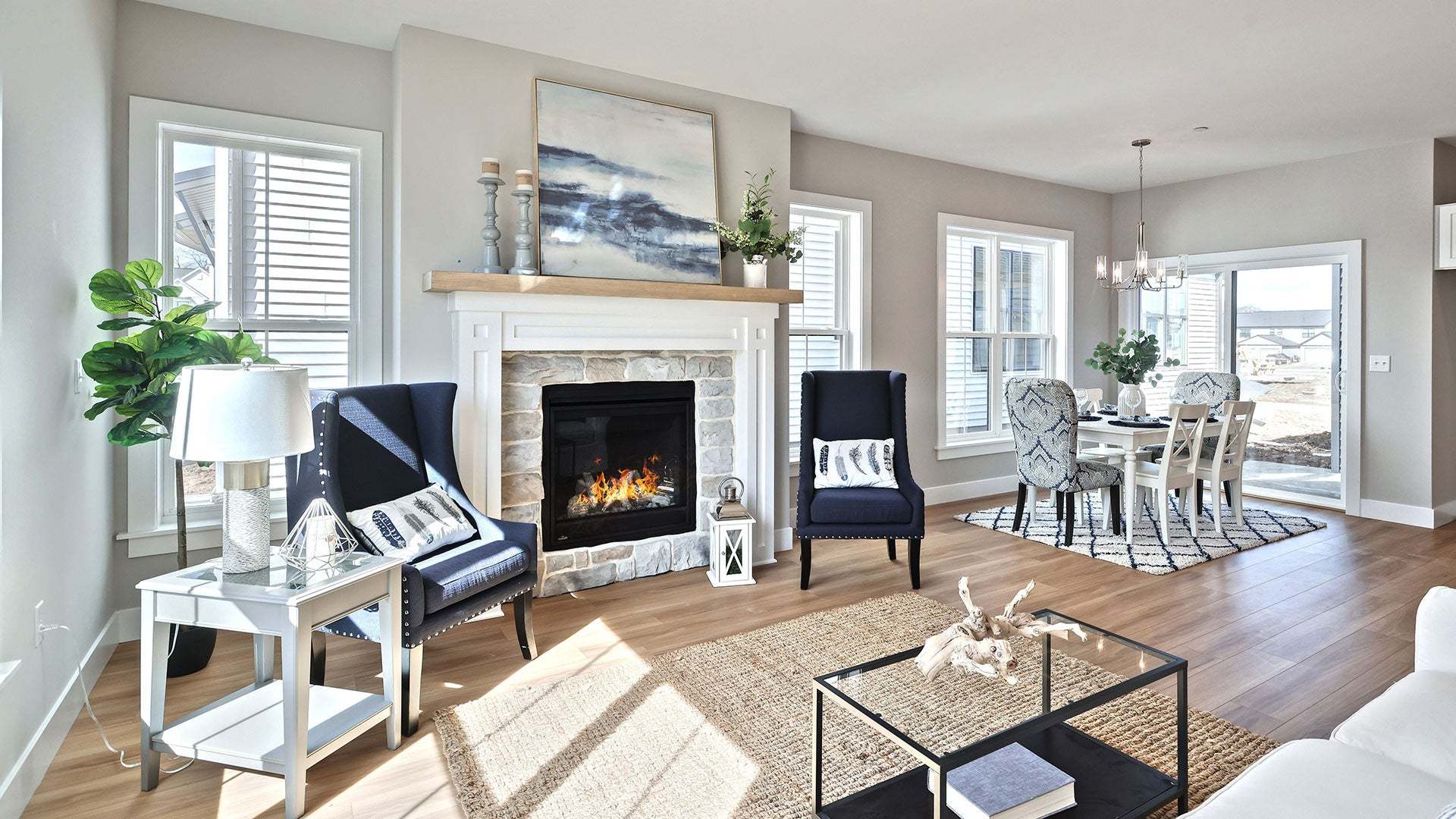 Living Room of the Foster Townhome in Mechanicsburg's Madison Court Townhome Community
