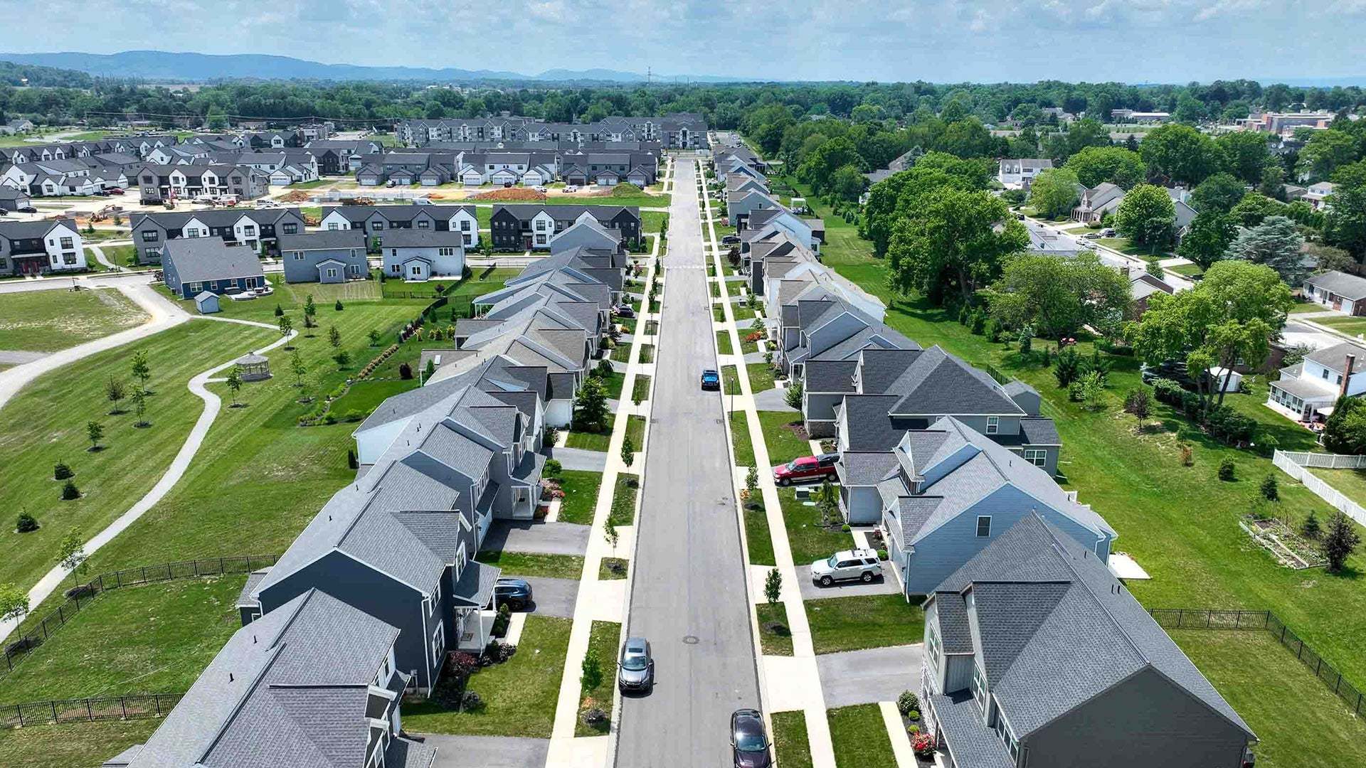 Aerial View of Wrights Landing at Legacy Park New Home Community in Mechanicsburg PA