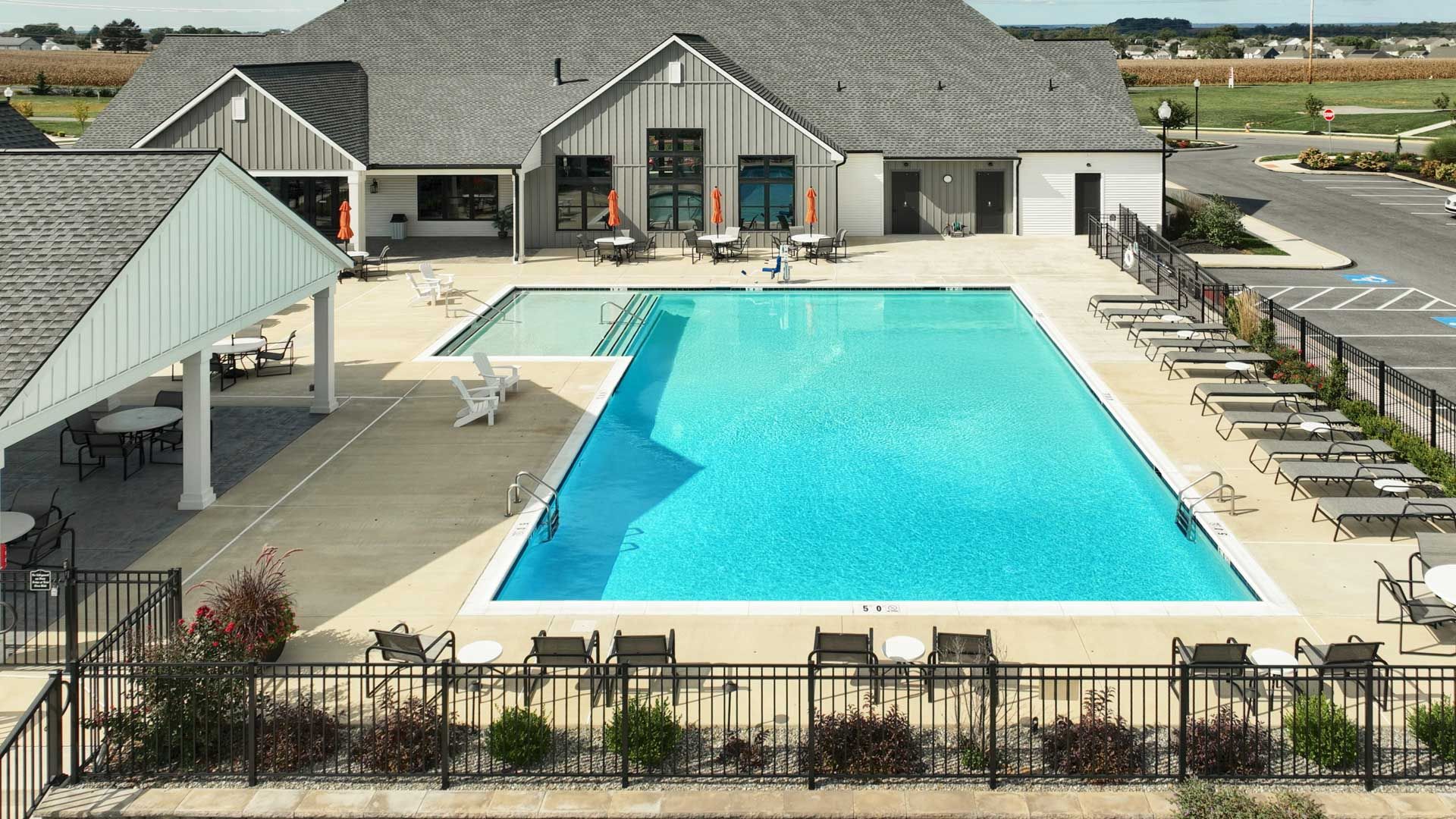 Outdoor Heated Saltwater Pool at Winding Creek 55+ Community in Annville PA