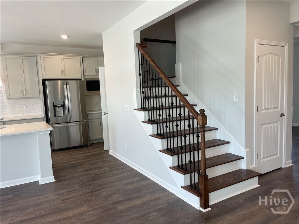 Wood Stairs with Metal Ballusters