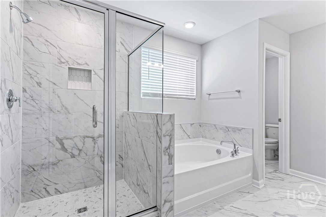 Tiled Separate Tub and Shower