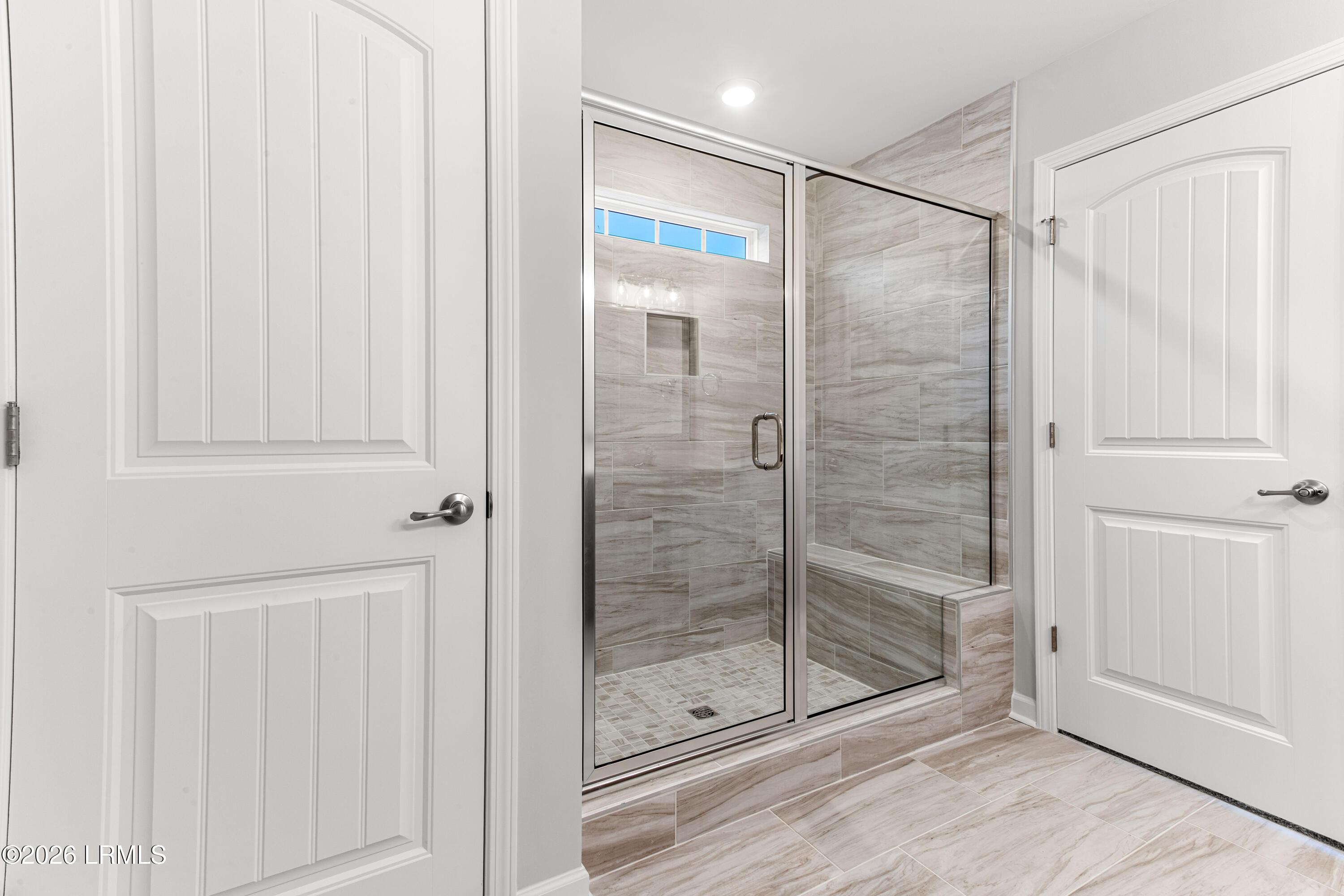 Oversized tile shower