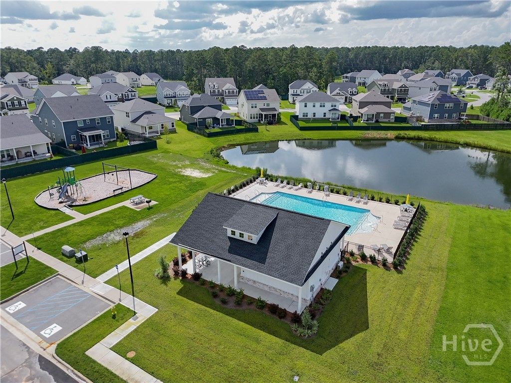 Community amenity center features a pool, cabana a