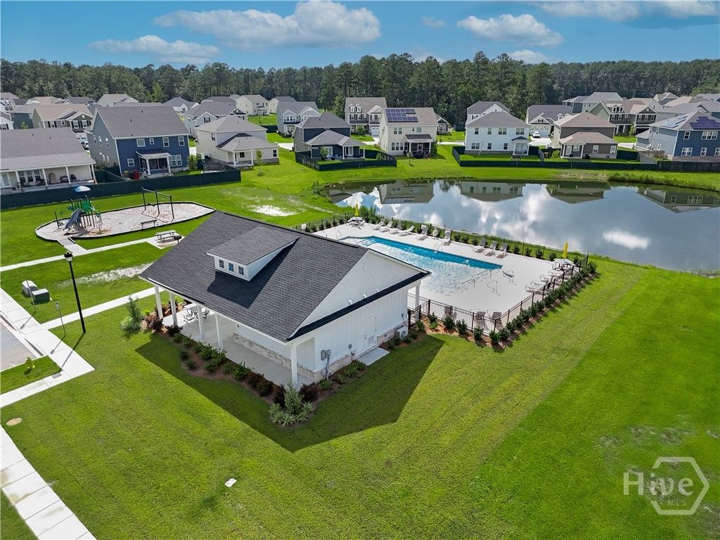 Community amenity center features a pool, cabana a