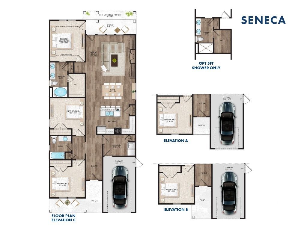 Rendering only. Plan orientation, colors, details,