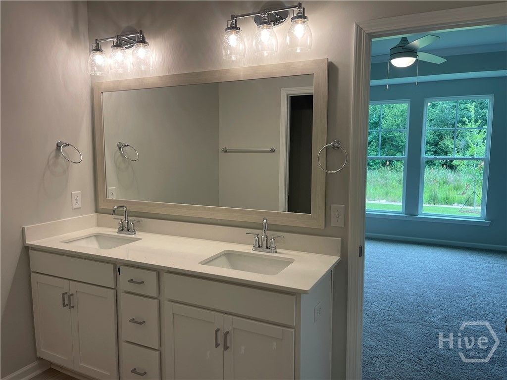 Double Quartz Vanity in Primary