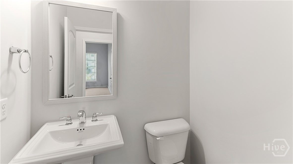 Powder Bathroom with Logan Square Pedestal Sink