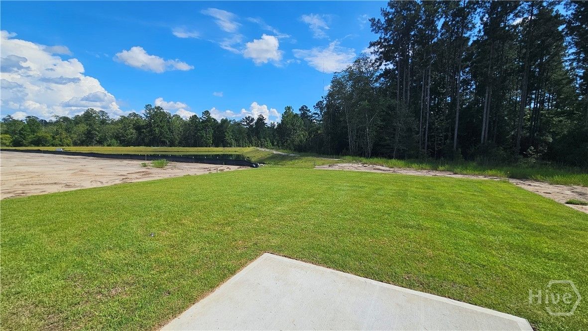 Fully Sodded yard with wooded back yard view