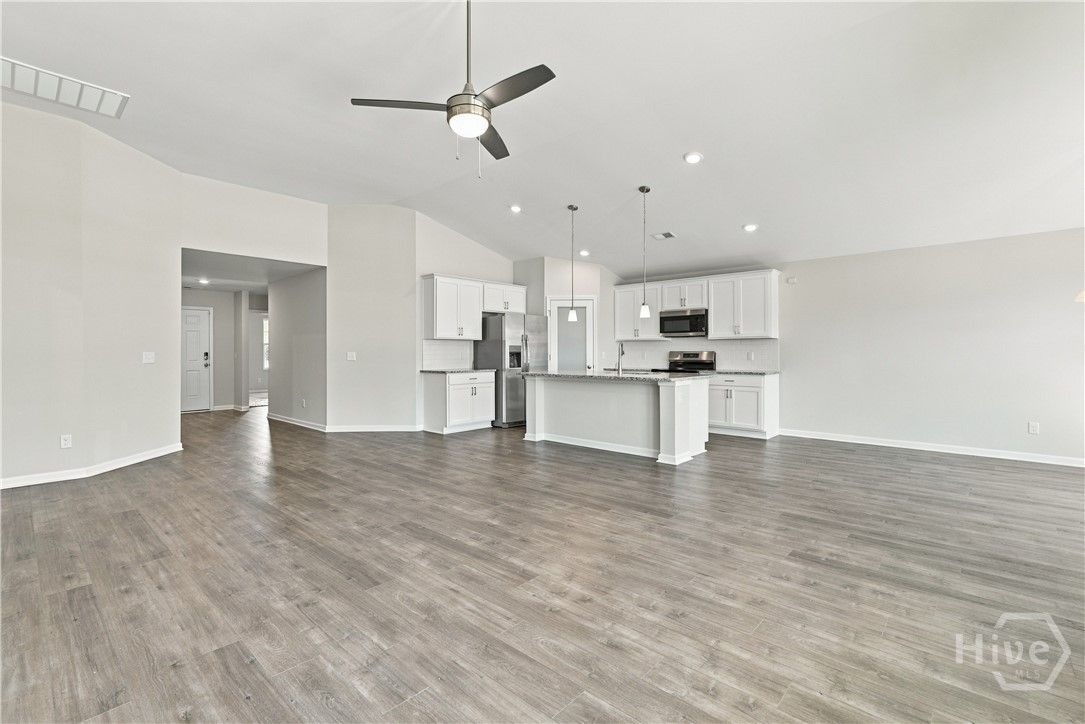 Great Room and Kitchen with Tall Ceiling